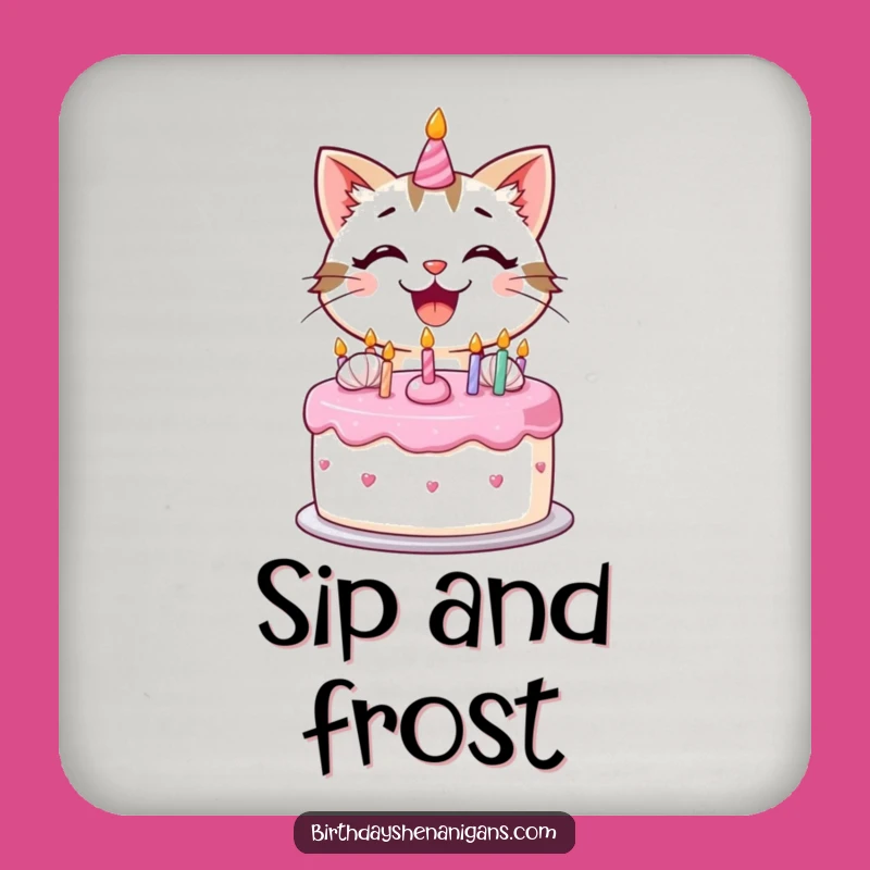 Funny Kawaii Cat Cake Coaster: Hilarious Gift for Sweet Table Protection
