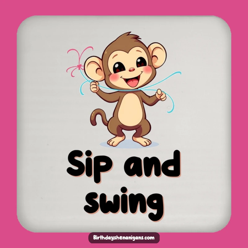 Funny Monkey Party Coaster, Playful Dancer - Unique Funny Gift
