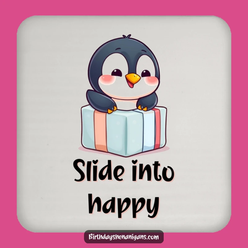 Funny Penguin Gift Coaster Set - Protect Surfaces with Winter Charm