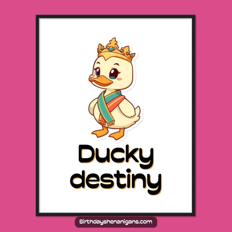 Funny Determined Duck Regal Poster: Inspire Your Space with Authority