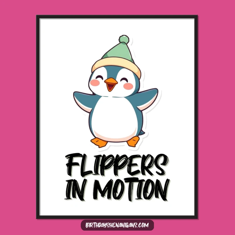 Funny Kawaii Penguin Dance Poster: Bring Festive Fun to Your Walls!