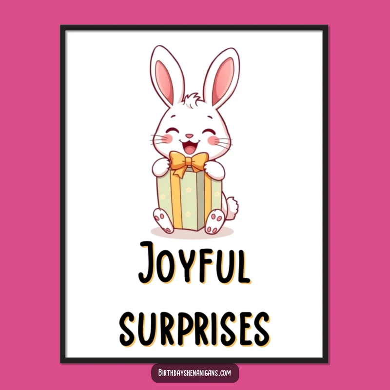 Funny Rabbit Gift Poster: Hilarious Wall Art for a Joyful Vibe