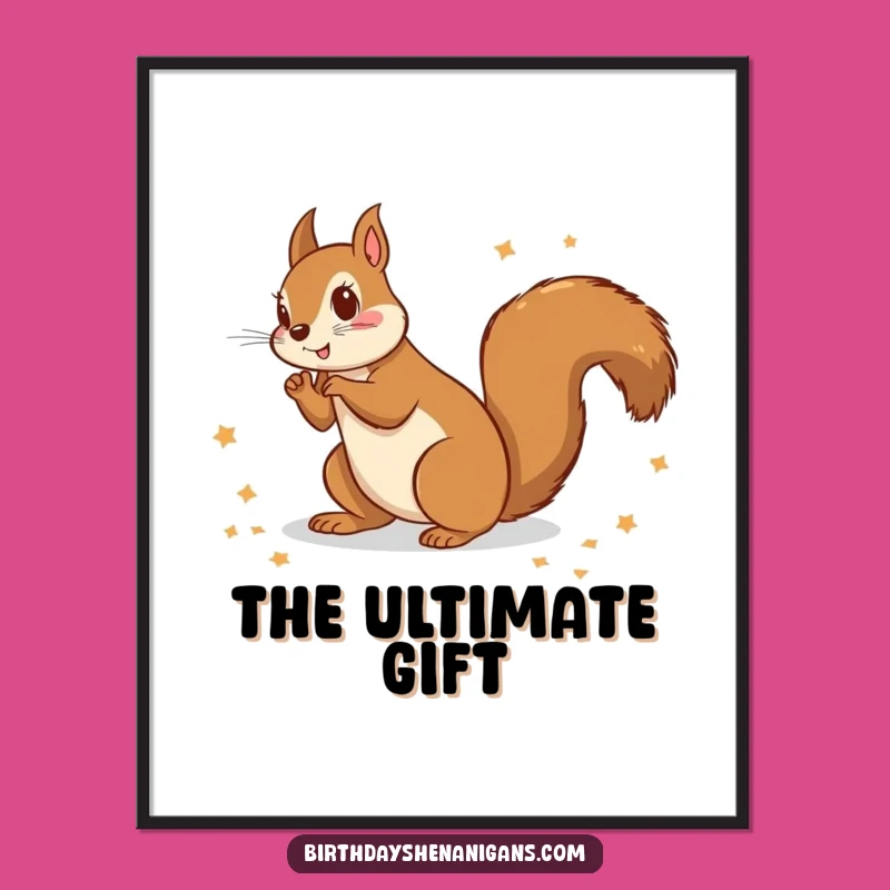 Funny Squirrel Wrapping Paper Poster: Decorate With Holiday Fun