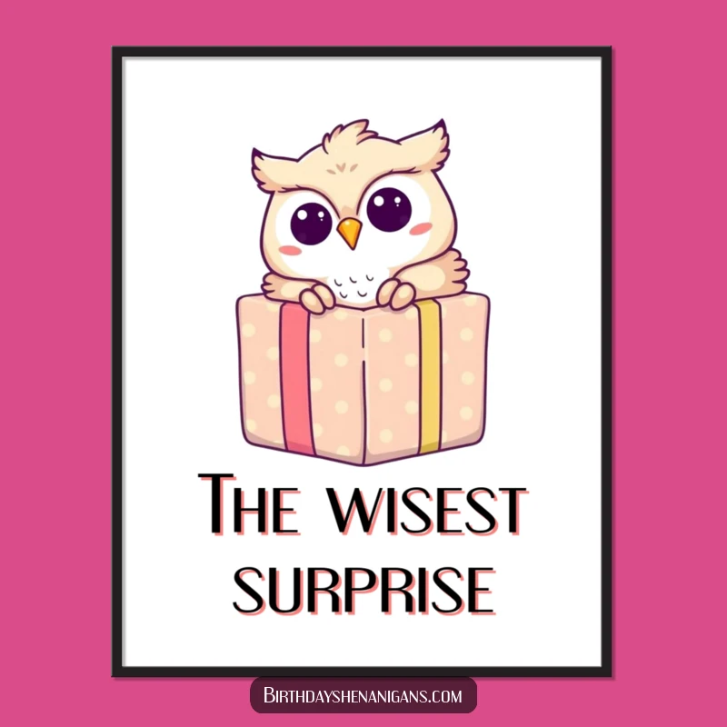 Funny Owl Gift Peek Poster: Decorate With Delightful Surprise