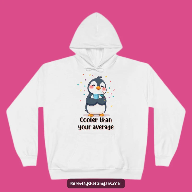 Funny Penguin Confetti Hoodie - Cozy Wobbly Bird Party Wear Gift
