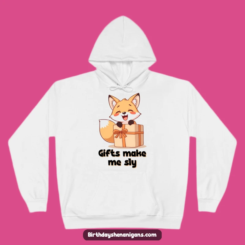 Cozy Funny Fox Present Hoodie: Excited Character, Big Gift, Warm Fun