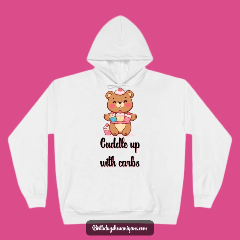 Funny Bear Cupcake Hoodie: Cozy Cheerful Baker, Warm & Sweet Gift!