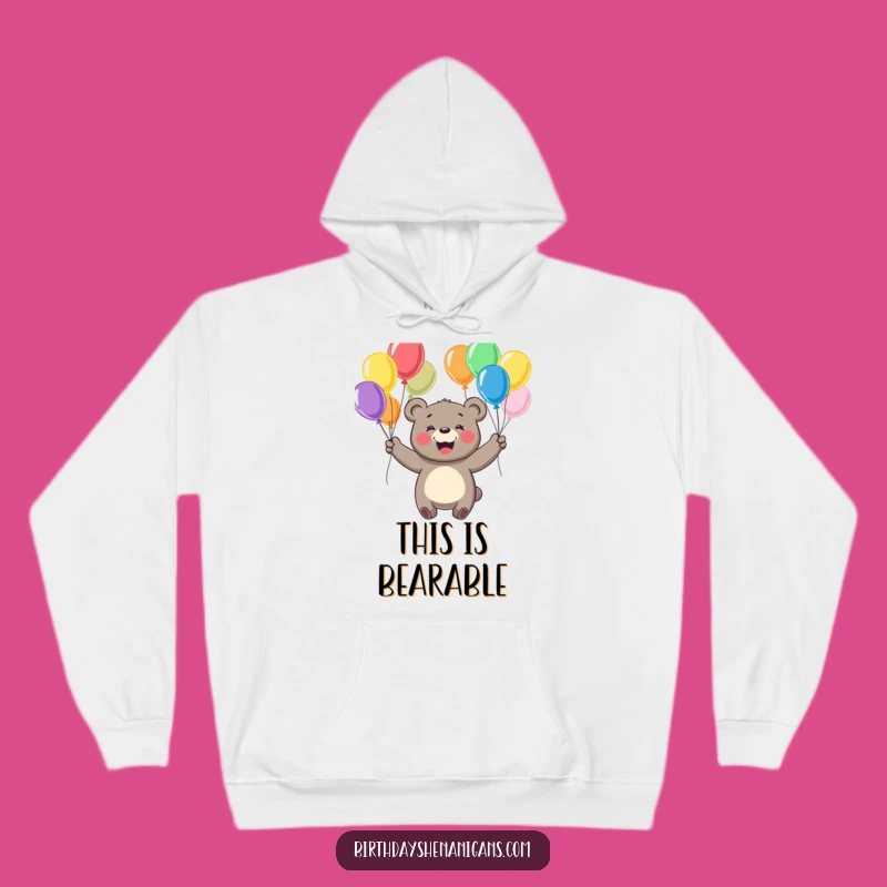 Funny Bear Juggling Hoodie - Cozy Cheerful Balloon Wear Gift