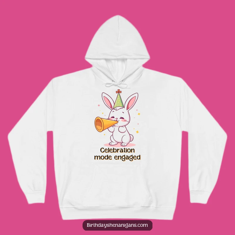 Funny Bunny Party Horn Hoodie: Cozy & Cute Animal Design, Your Go-To Funny Gift!