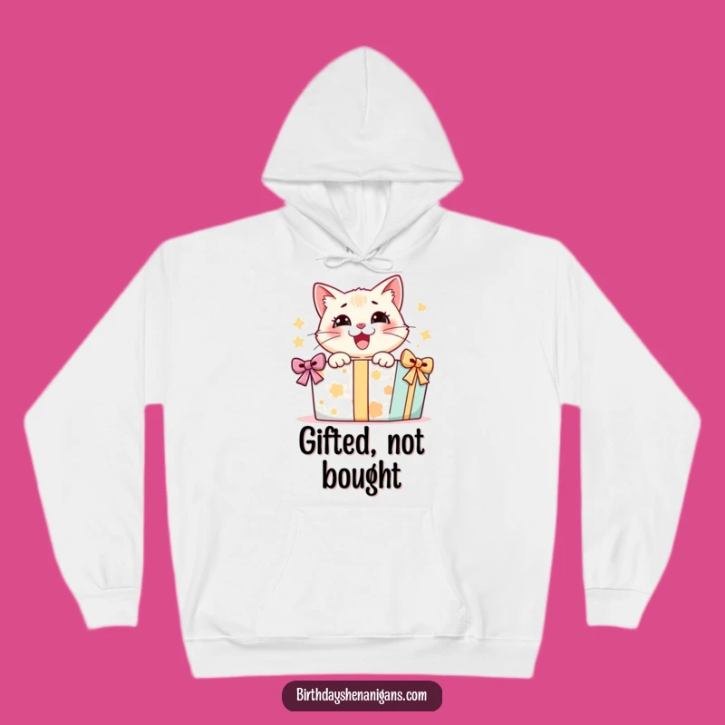 Funny Cat Present Hoodie: Cozy Delighted Kitty, Warm & Hilarious Gift!