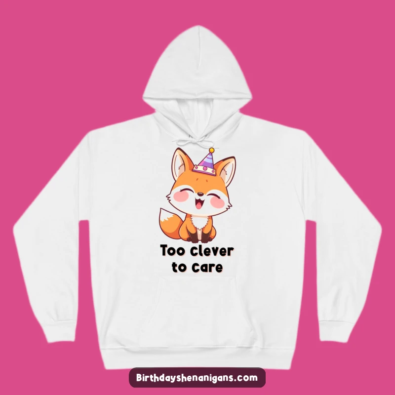 Funny Fox Party Crown Hoodie - Cozy Giggling Animal Wear Gift