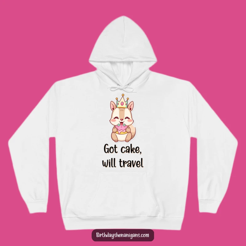 Funny Squirrel Hoodie: Cozy Cake Lover Sweatshirt, Warm & Delicious Gift!