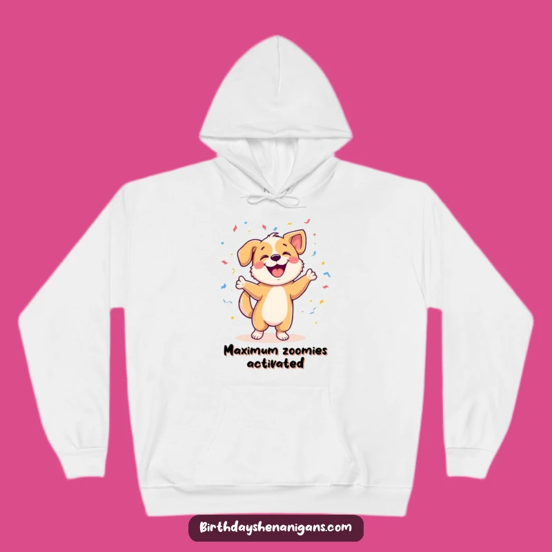 Funny Dog Dance Hoodie: Cozy Joyful Pup w/ Confetti, Warm & Funny Gift!
