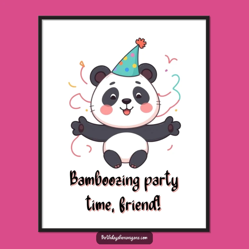 Free Printable Funny Panda Party Wall Art - Whimsical Downloadable Decor