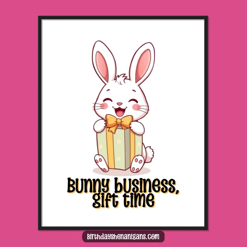 Free Printable Wall Art: Cheerful Rabbit Gift Downloadable Art