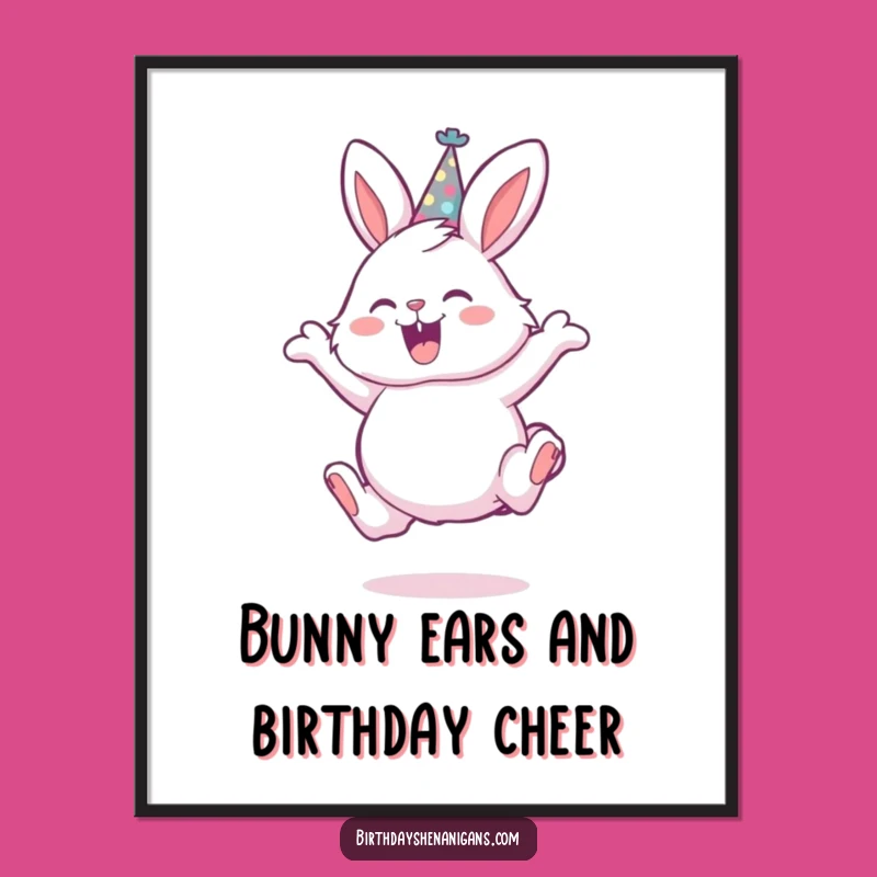 Free Printable Wall Art: Funny Bunny Leap, Hilarious Downloadable Home Decor