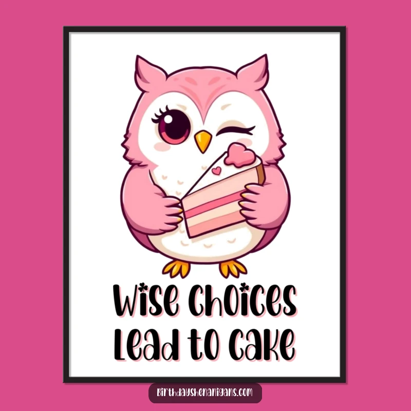 Free Printable Winking Owl Wall Art: Funny Downloadable Decor for a Whimsical Space!