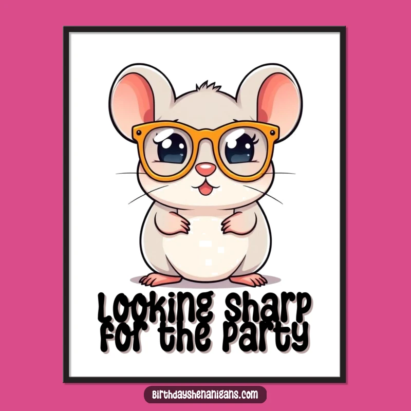 Free Printable Wall Art: Quirky Mouse Party Glasses Art for Fun, Downloadable Decor