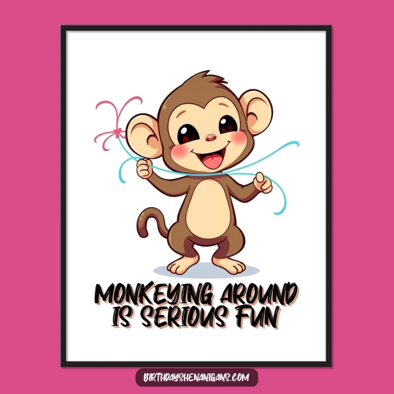 Free Printable Wall Art: Funny Monkey Dancing Downloadable Gift Decor