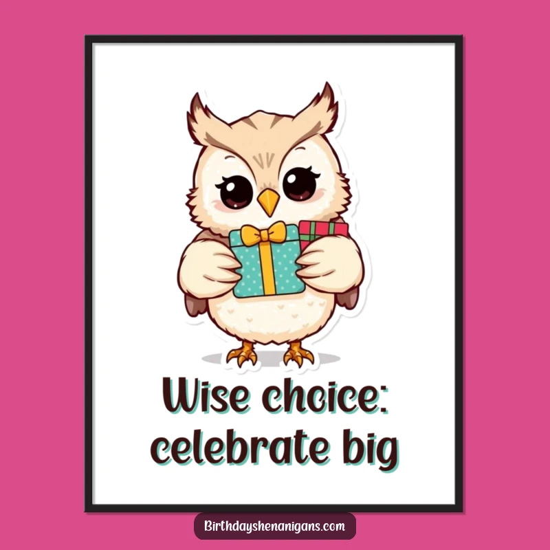 Free Printable Wall Art: Whimsical Owl Gift Art for Cozy, Downloadable Decor