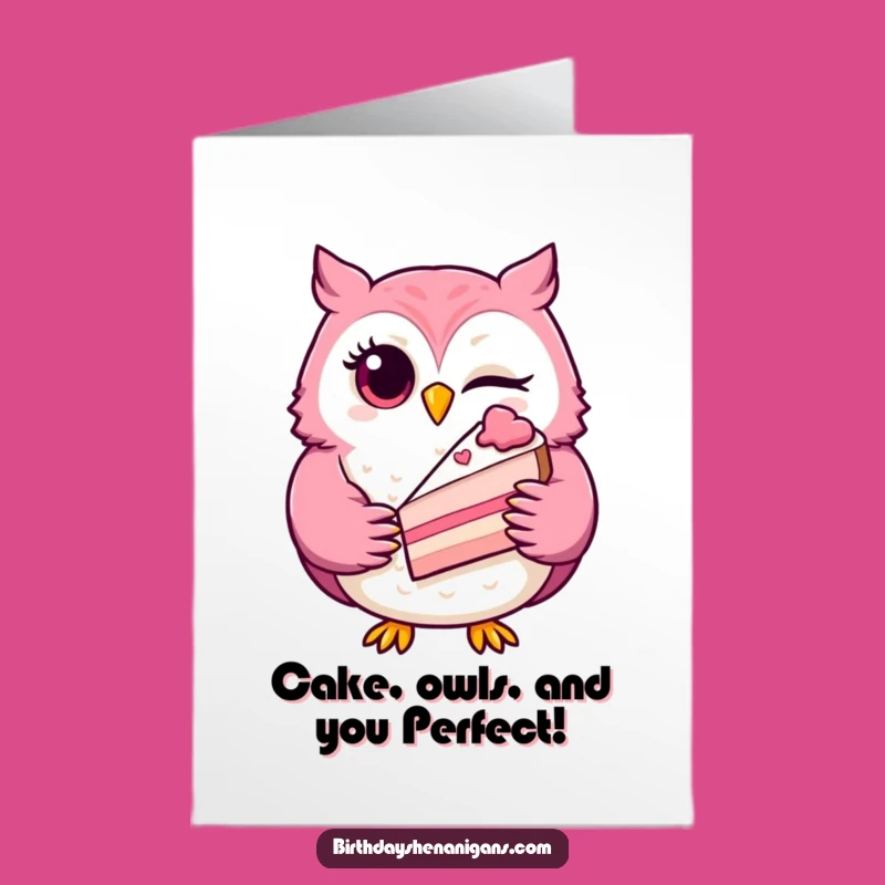 Free Printable Winking Owl Birthday Card: Funny Downloadable for Cake & Smiles!