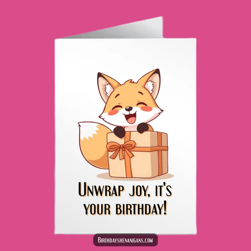 Free Printable Fox Birthday Card Delight: Downloadable Funny Gift Art for Celebration