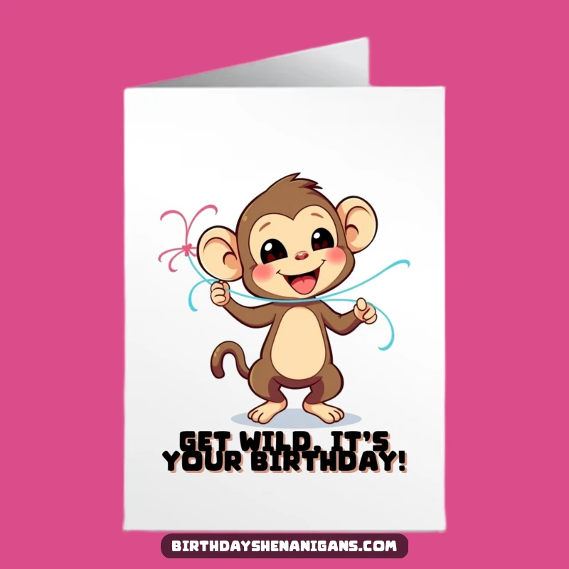 Free Printable Monkey Birthday Card: Funny DIY Downloadable Gift for Party Animals
