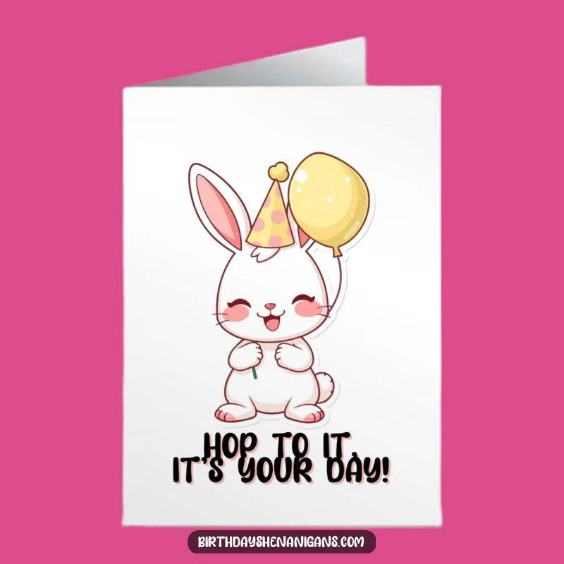 Free Printable Bunny Birthday Card Laughs: Downloadable Funny Balloon Art for Him or Her
