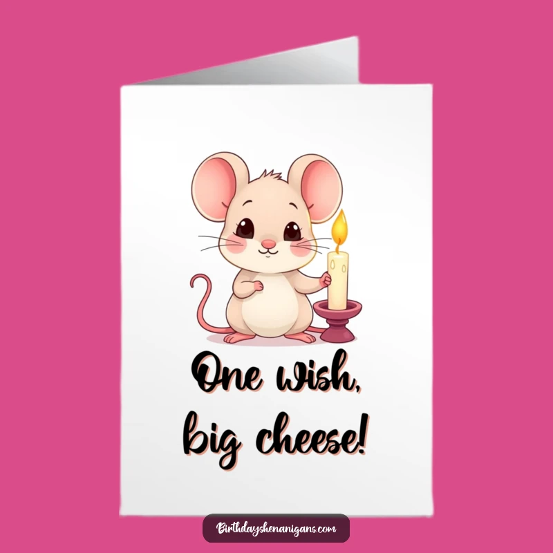 Free Printable Birthday Card: Curious Mouse with Candle for a Sweet DIY Downloadable Gift