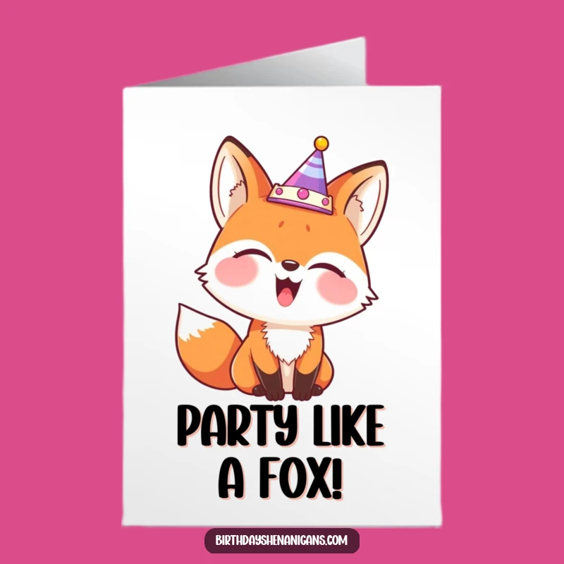 Free Printable Birthday Card: Giggling Fox Crown, Funny DIY Gift