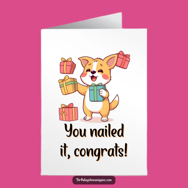 Free Printable Dog Congrats: Downloadable Funny Card for Celebrating Achievements Gift