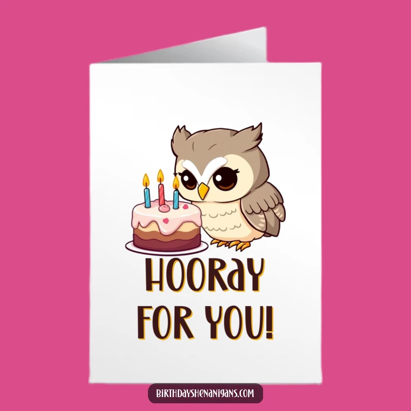 Free Printable Congrats Card: Owl's Cake Inspection Downloadable Humor