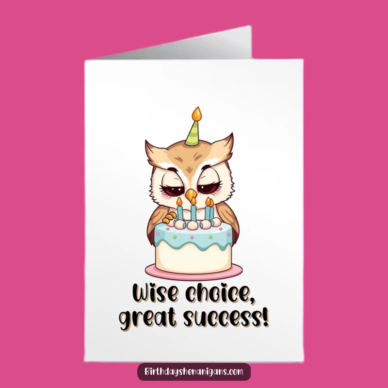 Free Printable Congrats Card: Owl Cake, Whimsical DIY Downloadable Art