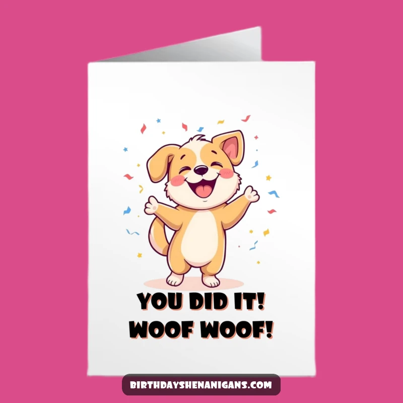 Free Printable Congrats Card: Dancing Dog Celebration, Hilarious Downloadable for Any Achievement