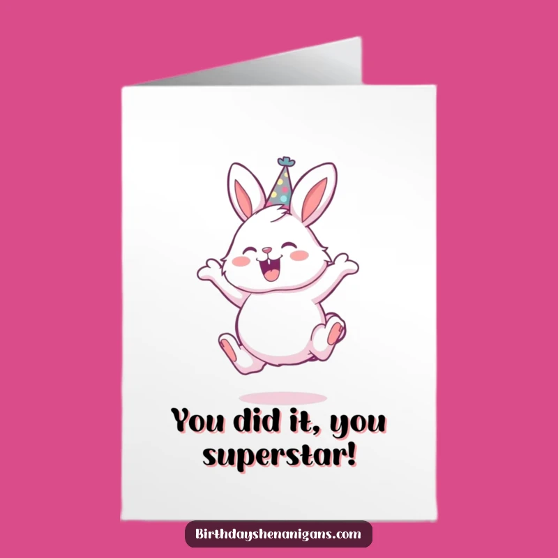 Free Printable Congratulations Card: Joyful Bunny Leap, Hilarious DIY Gift