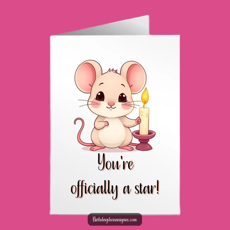 Free Printable Congratulations Card: Mouse with Candle for a Thoughtful DIY Downloadable Gift