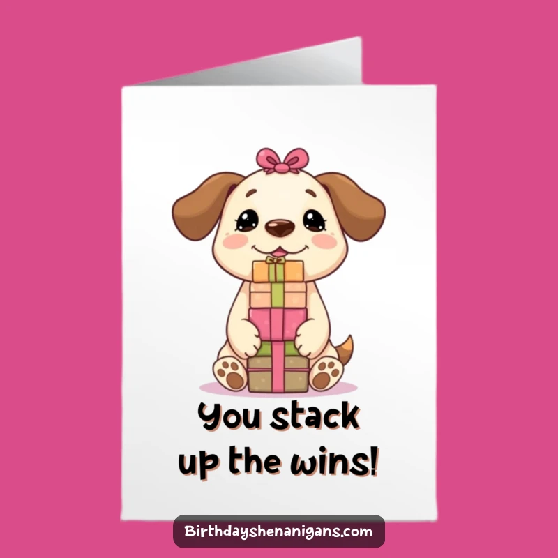 Free Printable Congrats Card: Funny Kawaii Dog Gifts, Hilarious Downloadable Greeting for Any Occasion