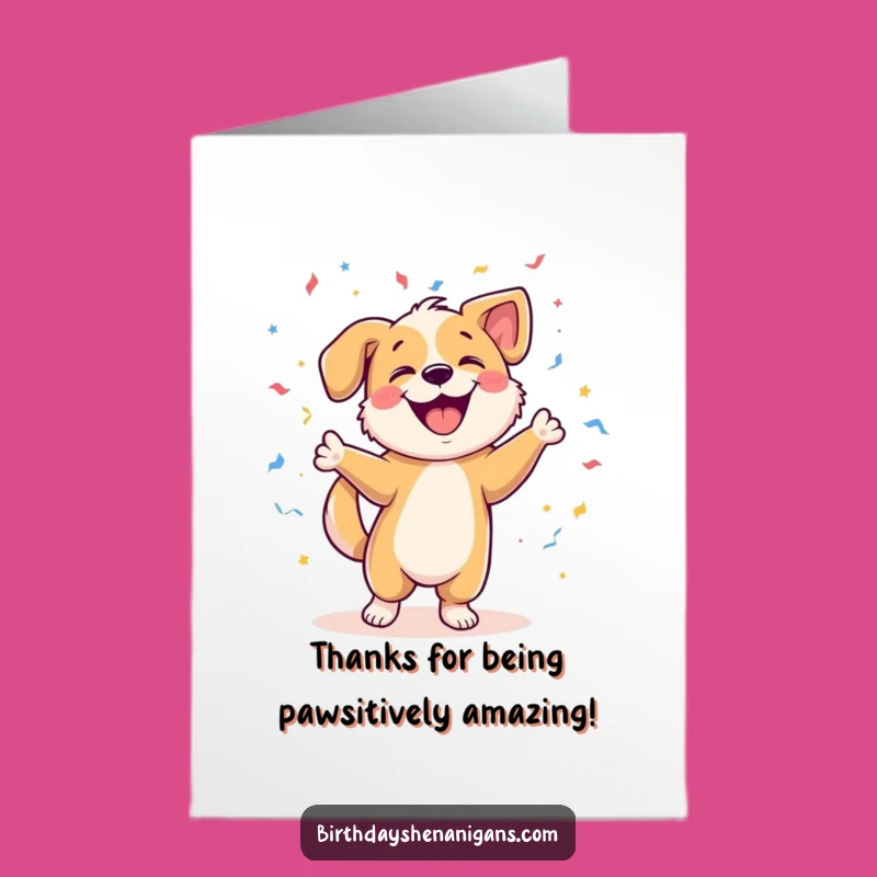 Free Printable Thank You Card: Dancing Dog Appreciation, Heartfelt Downloadable for Expressing Gratitude