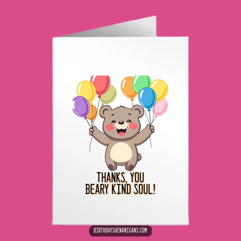 Free Printable Thank You Card: Juggling Bear Thanks, Humorous DIY Gift