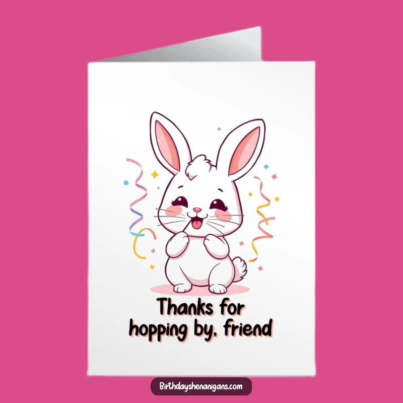 Free Printable Thank You Card: Kawaii Bunny Streamers Appreciation