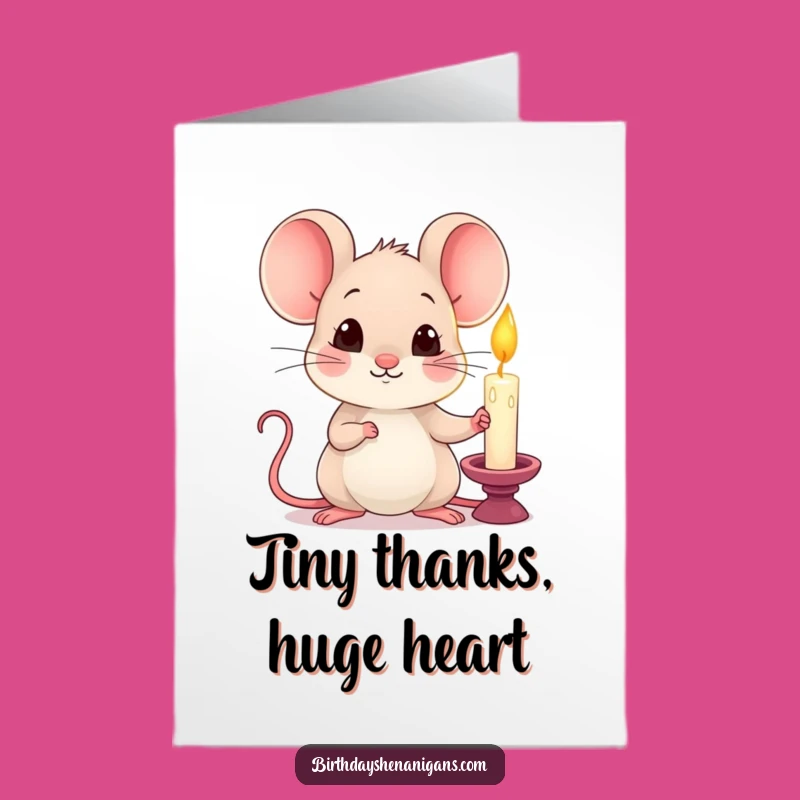 Free Printable Thank You Card: Mouse with Candle for a Sweet DIY Download
