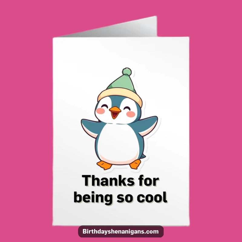 Free Printable Thank You Card: Penguin's Thank You Dance, Cute Downloadable