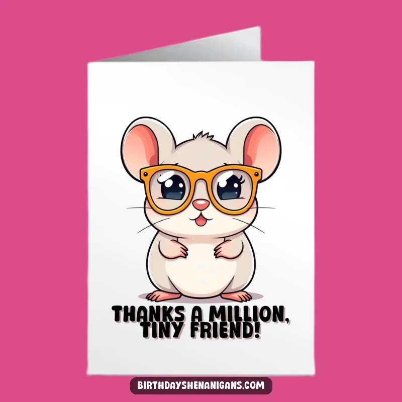 Free Printable Thank You Card: Cheerful Mouse Party Glasses for a Fun, Downloadable Gift