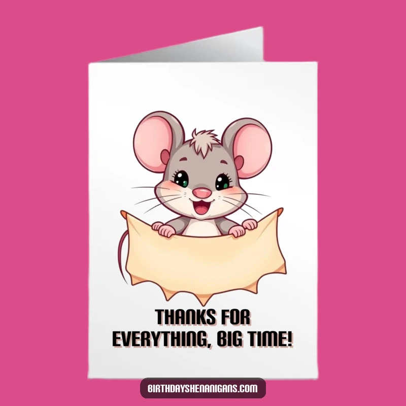 Free Printable Thank You Card: Determined Mouse Decorating for a Humorous Downloadable Gift