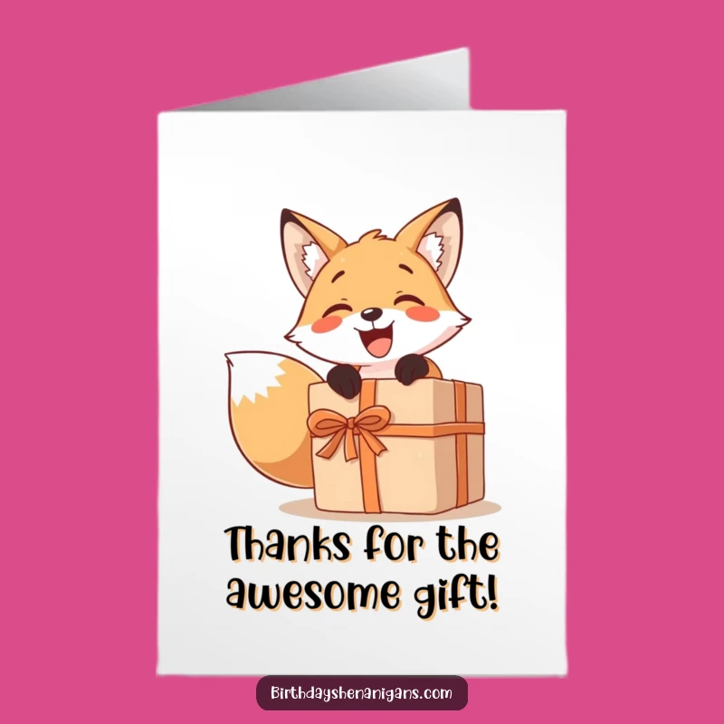 Free Printable Fox Thanks: Downloadable Funny Card for Expressing Gratitude Gift