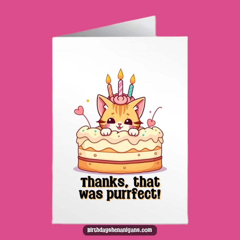 Free Printable Cat Thanks: Downloadable Funny Card for Expressing Gratitude Gift
