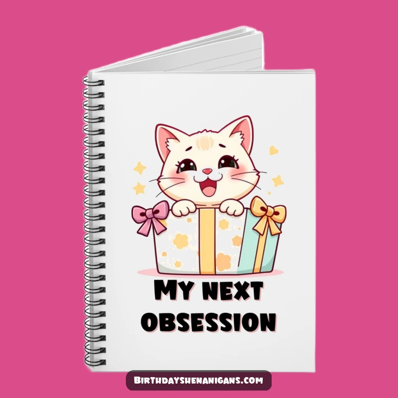 Funny Cat Present Notebook: Delighted Kitty Opening Gift, For Your Best Ideas!