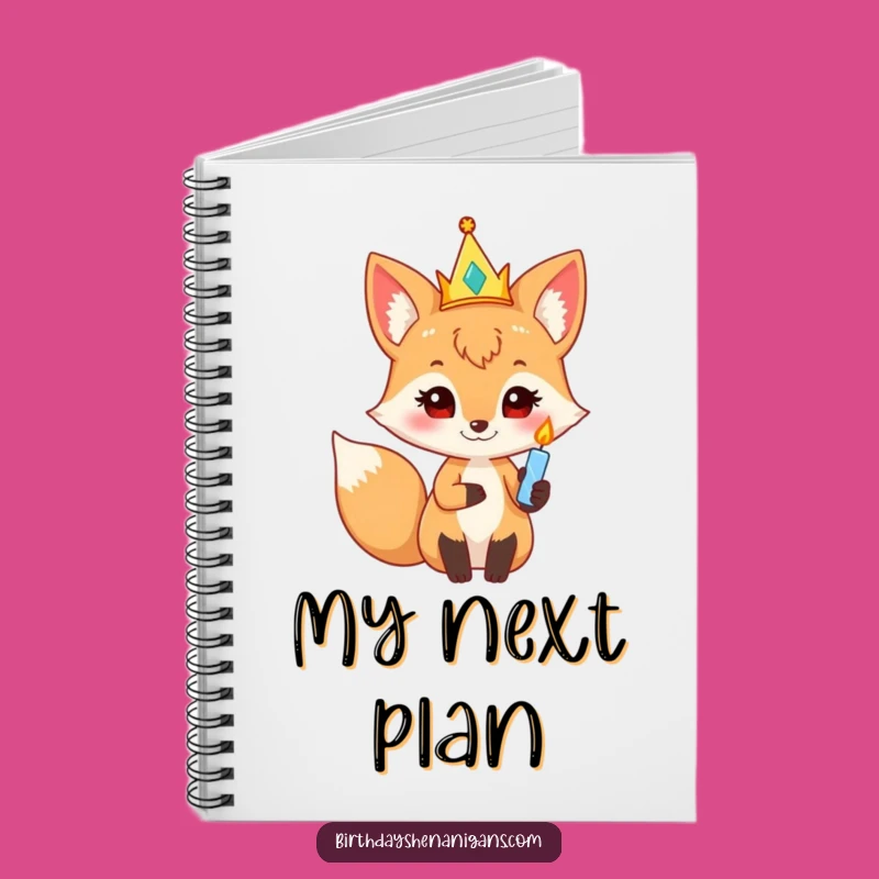 Funny Curious Fox Party Crown Notebook: Jot Down Wishes with Hilarious Birthday Fun