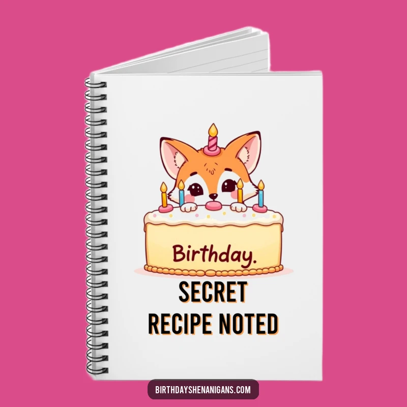Funny Fox Hiding Cake Notebook: Jot Down Birthday Plans!