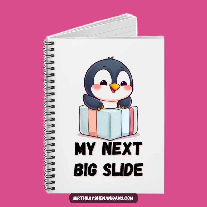 Funny Penguin Gift Slide Notebook - Jot Down Ideas with Winter Joy